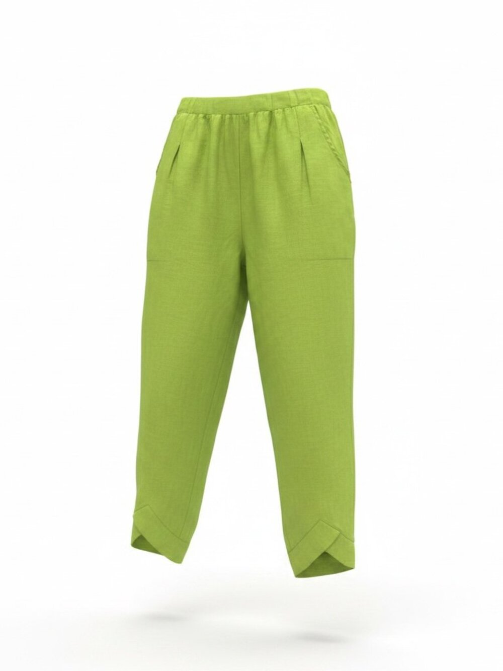 Transparente Chartreuse Green Linen Pants